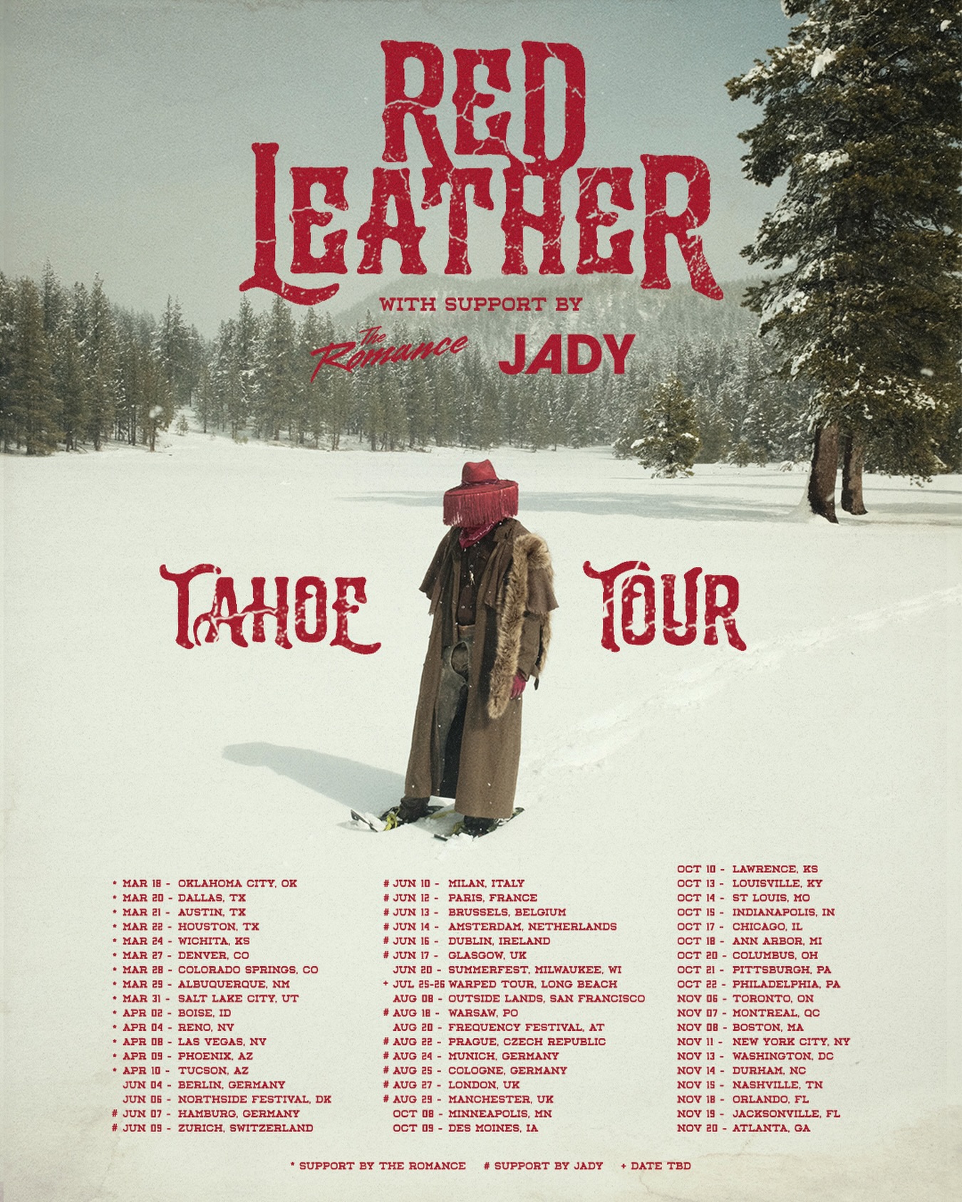 Red Leather TAHOE World Tour Poster 2026