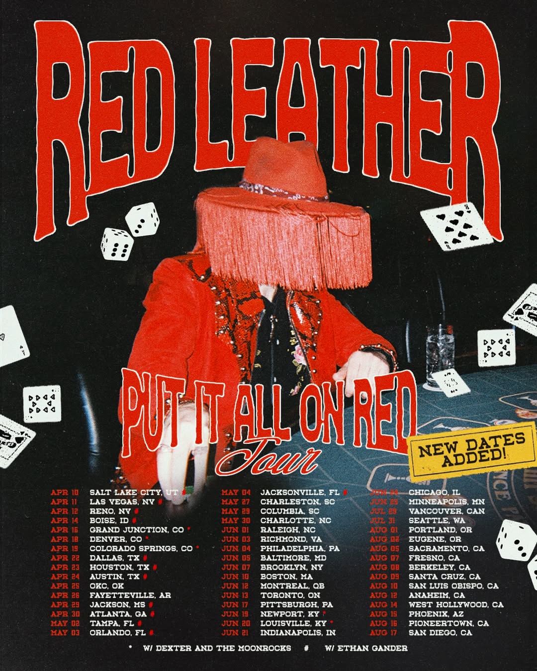Red Leather Put It All On Red Tour Poster 2025